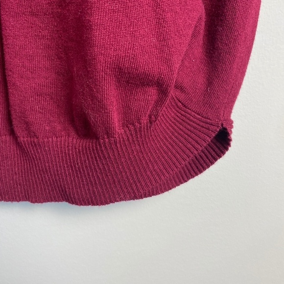 Suzy Shier Burgundy‎ Long Sleeve Crew Neck Tunic Sweater Top Size Large Women's - Picture 6 of 12